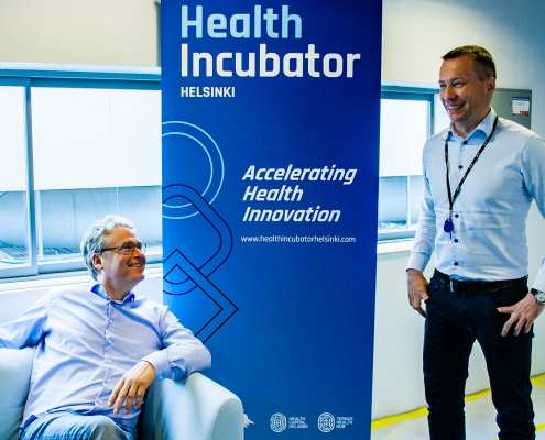 Two people at Health Incubator Helsinki