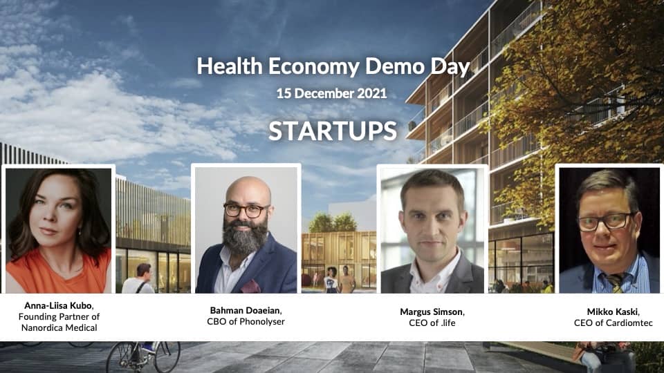 FinEst Health Demo Day 15 Dec 2021, pitching startups