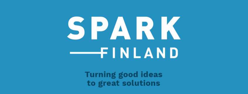 SPARK Finland logo on a blue background