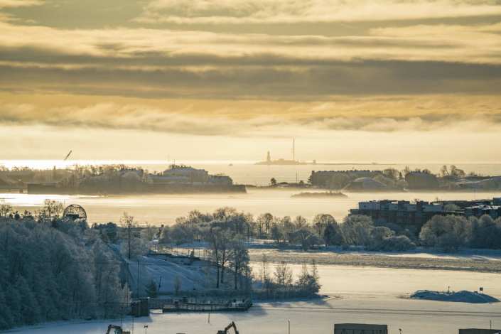 Wintery landscape from Kalasatama, Helsinki