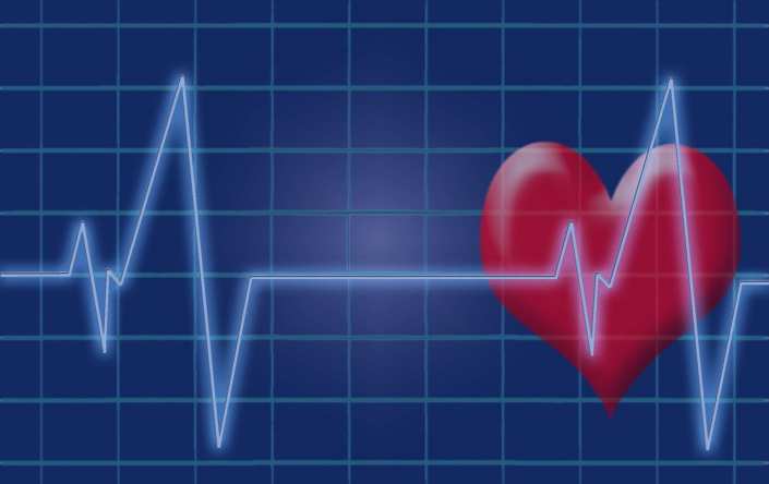Illustrated heart beat and heart