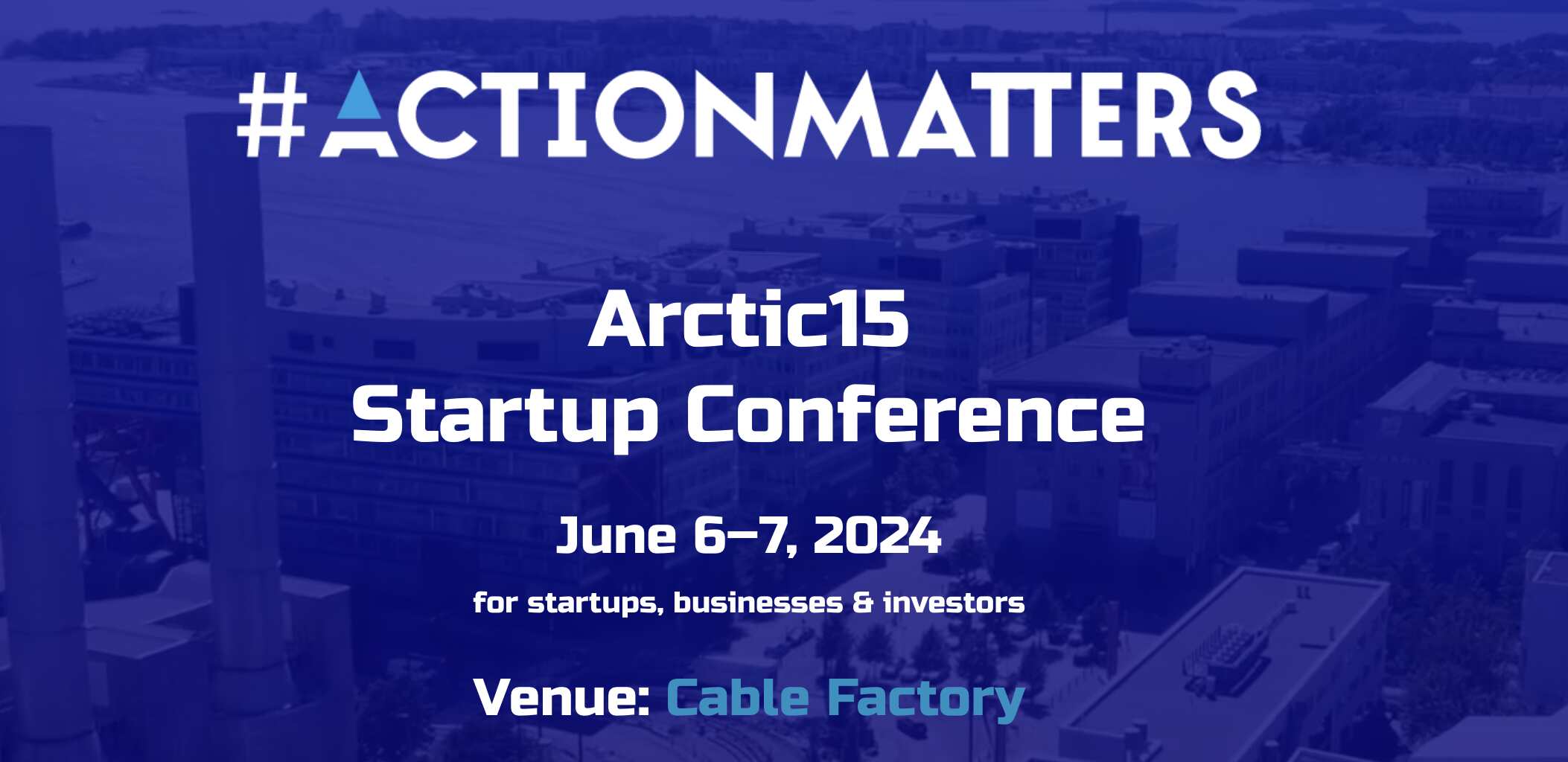 The event banner of Arctic15 Startup Conference for 2024