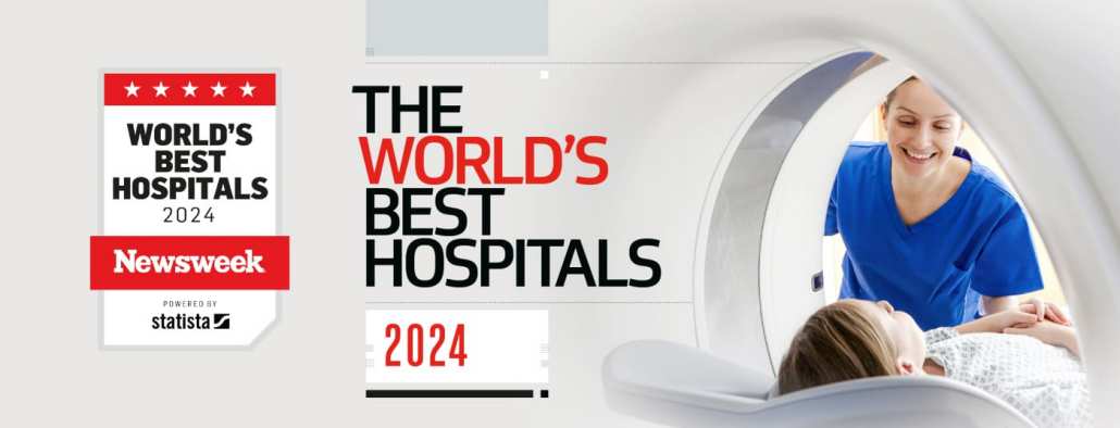 The banner of the World's Best Hospitals 2024 list by Newsweek